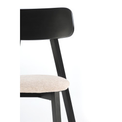 Scaun dining/bucatarie Halmar Hylo, cadru lemn, stil modern, 48x55x82x47cm, textil, crem/negru