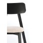 Scaun modern pentru dining/bucatarie, Halmar Hylo, cadru din lemn negru, tapiterie textila, crem, 48x55x82x47 cm Scaun modern pentru dining/bucatarie, Halmar Hylo, cadru din lemn negru, tapiterie textila, crem, 48x55x82x47 cm
