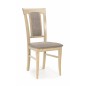 Scaun clasic pentru living si bucatarie, tapitat, cadru lemn, 46x57x96x47 cm, bej si maro