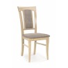 Scaun living/sufragerie Halmar Konrad, cadru lemn, stil clasic, 46x57x96x47cm, textil, bej/maro