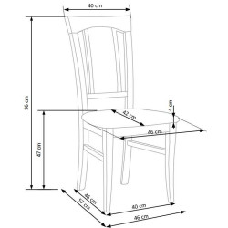 Scaun living/sufragerie Halmar Konrad, cadru lemn, stil clasic, 46x57x96x47cm, textil, bej/maro