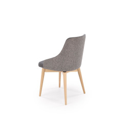 Scaun tapitat living/sufragerie Halmar Malaga, cadru lemn, stil clasic, rotativ 180 grade, 50x53x79x46cm, stofa, gri