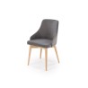 Scaun tapitat living/sufragerie Halmar Malaga, cadru lemn, stil clasic, rotativ 180 grade, 50x53x79x46cm, stofa, gri