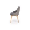 Scaun tapitat living/sufragerie Halmar Malaga, cadru lemn, stil clasic, rotativ 180 grade, 50x53x79x46cm, stofa, gri