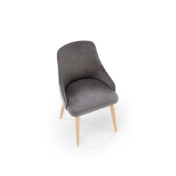 Scaun tapitat living/sufragerie Halmar Malaga, cadru lemn, stil clasic, rotativ 180 grade, 50x53x79x46cm, stofa, gri
