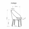 Scaun tapitat living/sufragerie Halmar Malaga, cadru lemn, stil clasic, rotativ 180 grade, 50x53x79x46cm, stofa, gri