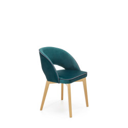 Scaun tapitat living/sufragerie Halmar Marino, cadru lemn, stil clasic, 51x57x78x47cm, catifea, verde