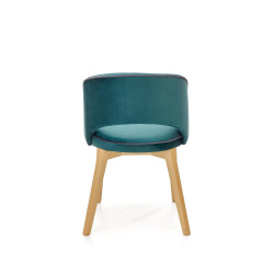 Scaun tapitat living/sufragerie Halmar Marino, cadru lemn, stil clasic, 51x57x78x47cm, catifea, verde