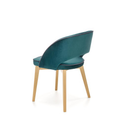 Scaun tapitat living/sufragerie Halmar Marino, cadru lemn, stil clasic, 51x57x78x47cm, catifea, verde