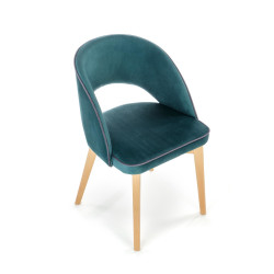 Scaun tapitat living/sufragerie Halmar Marino, cadru lemn, stil clasic, 51x57x78x47cm, catifea, verde