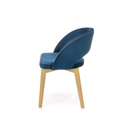 Scaun tapitat living/sufragerie Halmar Marino, cadru lemn, stil clasic, 51x57x78x47cm, catifea, albastru