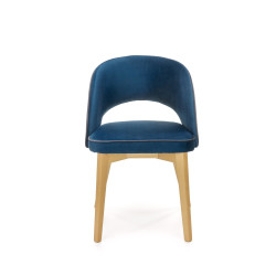 Scaun tapitat living/sufragerie Halmar Marino, cadru lemn, stil clasic, 51x57x78x47cm, catifea, albastru