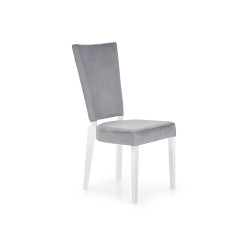 Scaun tapitat living/sufragerie Halmar Rois, cadru lemn, stil clasic, 43x58x94x46cm, stofa, gri/alb