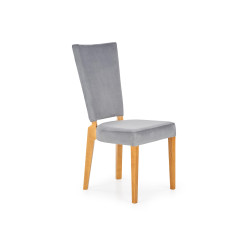 Scaun tapitat living/sufragerie Halmar Rois, cadru lemn, stil clasic, 43x58x94x46cm, stofa, gri/maro