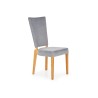 Scaun tapitat living/sufragerie Halmar Rois, cadru lemn, stil clasic, 43x58x94x46cm, stofa, gri/maro