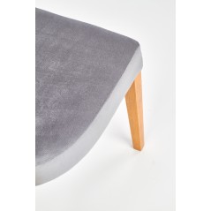Scaun tapitat living/sufragerie Halmar Rois, cadru lemn, stil clasic, 43x58x94x46cm, stofa, gri/maro