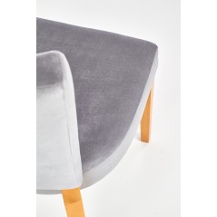 Scaun tapitat living/sufragerie Halmar Rois, cadru lemn, stil clasic, 43x58x94x46cm, stofa, gri/maro