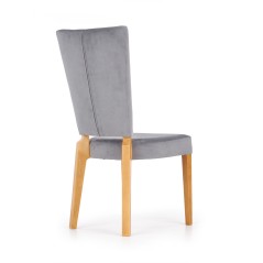 Scaun tapitat living/sufragerie Halmar Rois, cadru lemn, stil clasic, 43x58x94x46cm, stofa, gri/maro
