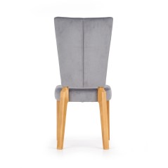 Scaun tapitat living/sufragerie Halmar Rois, cadru lemn, stil clasic, 43x58x94x46cm, stofa, gri/maro