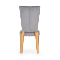 Scaun tapitat living/sufragerie Halmar Rois, cadru lemn, stil clasic, 43x58x94x46cm, stofa, gri/maro
