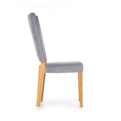 Scaun tapitat living/sufragerie Halmar Rois, cadru lemn, stil clasic, 43x58x94x46cm, stofa, gri/maro