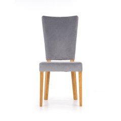 Scaun tapitat living/sufragerie Halmar Rois, cadru lemn, stil clasic, 43x58x94x46cm, stofa, gri/maro