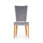 Scaun living Halmar Rois, tapiterie catifea, cadru lemn, stil clasic, 43x58x94x46 cm, gri/maro Scaun living Halmar Rois, tapiterie catifea, cadru lemn, stil clasic, 43x58x94x46 cm, gri/maro