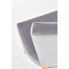 Scaun tapitat living/sufragerie Halmar Rois, cadru lemn, stil clasic, 43x58x94x46cm, stofa, gri/maro