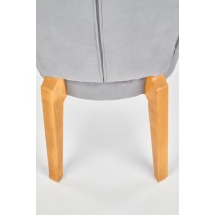 Scaun tapitat living/sufragerie Halmar Rois, cadru lemn, stil clasic, 43x58x94x46cm, stofa, gri/maro