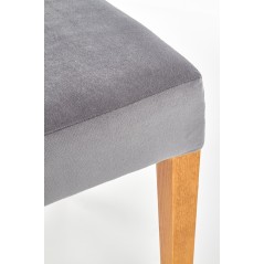 Scaun tapitat living/sufragerie Halmar Rois, cadru lemn, stil clasic, 43x58x94x46cm, stofa, gri/maro