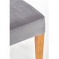 Scaun living Halmar Rois, tapiterie catifea, cadru lemn, stil clasic, 43x58x94x46 cm, gri/maro Scaun living Halmar Rois, tapiterie catifea, cadru lemn, stil clasic, 43x58x94x46 cm, gri/maro