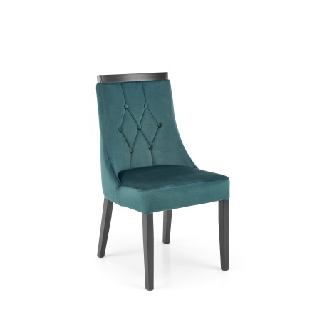 Scaun tapitat living/sufragerie Halmar Royal, cadru lemn, stil clasic, 50x61x94x49cm, catifea, verde