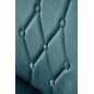 Scaun tapitat cu catifea verde si cadru din lemn, spatar cu model, 50x61x94x49 cm