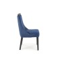 Scaun modern pentru living, spatar cu model, cadru lemn, tapitat cu catifea, albastru marin, negru Scaun modern pentru living, spatar cu model, cadru lemn, tapitat cu catifea, albastru marin, negru