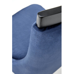 Scaun tapitat living/sufragerie Halmar Royal, cadru lemn, stil clasic, 50x61x94x49cm, catifea, albastru