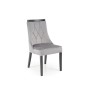 Scaun modern pentru living Halmar Royal, cadru lemn, tapitat cu stofa gri, picioare negre