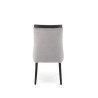 Scaun tapitat living/sufragerie Halmar Royal, cadru lemn, stil clasic, 50x61x94x49cm, catifea, gri