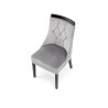 Scaun tapitat living/sufragerie Halmar Royal, cadru lemn, stil clasic, 50x61x94x49cm, catifea, gri