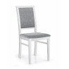 Scaun dining/bucatarie Halmar Sylwek 1, cadru lemn, stil clasic, 43x56x96x47cm, textil, gri/alb
