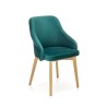 Scaun tapitat living/sufragerie Halmar Toledo 2, cadru lemn, stil clasic, 57x56x86x47cm, catifea, verde