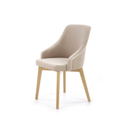 Scaun tapitat living/sufragerie Halmar Toledo 2, cadru lemn, stil clasic, 57x56x86x47cm, catifea, crem