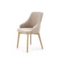 Scaun elegant din catifea si picioare din lemn, pentru living, 57x56x86x47 cm, crem Scaun elegant din catifea si picioare din lemn, pentru living, 57x56x86x47 cm, crem