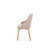 Scaun tapitat living/sufragerie Halmar Toledo 2, cadru lemn, stil clasic, 57x56x86x47cm, catifea, crem