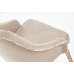 Scaun tapitat living/sufragerie Halmar Toledo 2, cadru lemn, stil clasic, 57x56x86x47cm, catifea, crem