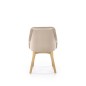 Scaun elegant din catifea si picioare din lemn, pentru living, 57x56x86x47 cm, crem Scaun elegant din catifea si picioare din lemn, pentru living, 57x56x86x47 cm, crem