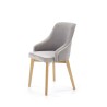 Scaun tapitat living/sufragerie Halmar Toledo 2, cadru lemn, stil clasic, 57x56x86x47cm, catifea, gri deschis