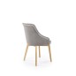 Scaun de sufragerie in stil scandinav, tapiterie din catifea, cadru lemn, gri deschis