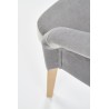 Scaun tapitat living/sufragerie Halmar Toledo 2, cadru lemn, stil clasic, 57x56x86x47cm, catifea, gri deschis
