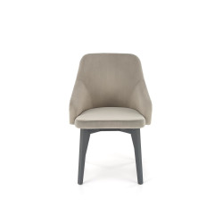 Scaun tapitat living/sufragerie Halmar Toledo 2, cadru lemn, stil clasic, 57x56x86x47cm, catifea, bej