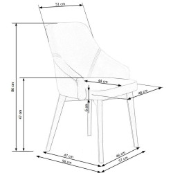 Scaun tapitat living/sufragerie Halmar Toledo 2, cadru lemn, stil clasic, 57x56x86x47cm, catifea, bej